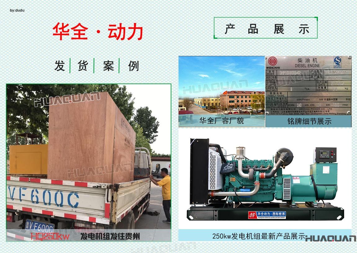 貴州客戶(hù)在華全采購(gòu)的250kw發(fā)電機(jī)組于6月5日出廠