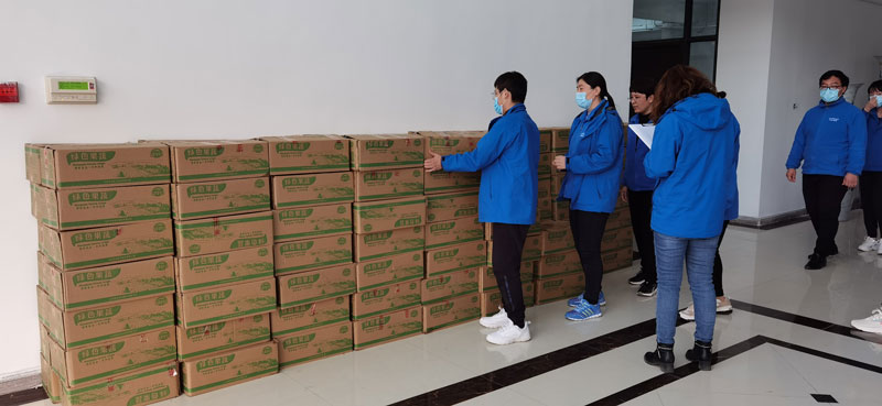 清明假期，華全集團員工領取生態(tài)白蓮藕禮物